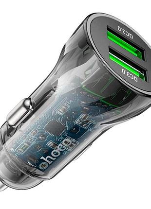 Автомобильное зарядное устройство hoco z47 с быстрой зарядкой qc3.0 20w / 3a 2usb black