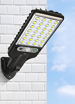 Вуличний сонячний led-прожектор із датчиком руху та пультом дк, 3 режими освітлення, вологозахищений світильник, 1 шт