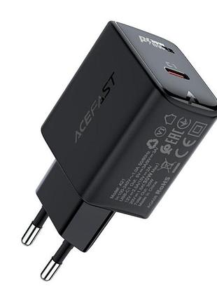 Зарядний пристрій acefast model a21 usb-c pd30w max gan gharger 3a black