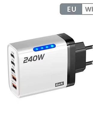Зарядное устройство gan usb c, 240 вт, 5 в 1 айфон