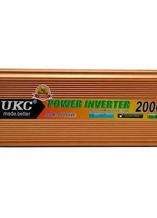 Преобразователь напряжения dc/ac авто инвертор ukc ssk-2000w 2000вт 12-220в