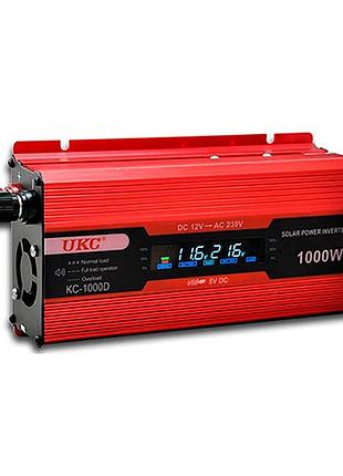 Преобразователь инвертор ukc kc-1000d 12v-220v 1000w с lcd дисплеем