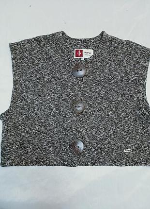 Стильний в'язаний короткий жилет / кардиган saffner country, розмір l-xl (в ідеалі)
