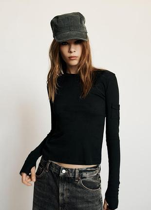 Футболка хлопок 100% женская черная zara new
