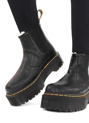 Сапоги мартинсы челси dr. martens platform chelsea boots ❄️ хутро