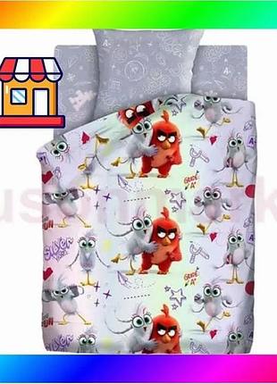 Bs комплект постельного белья best mix tac angry birds полуторный 143x215 см для детей мальчиков и дев bas77/n