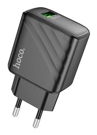 Сетевое зарядное устройство hoco cs21a 1usb qc 18w поддерживает быструю зарядку quick charge 3.0 black
