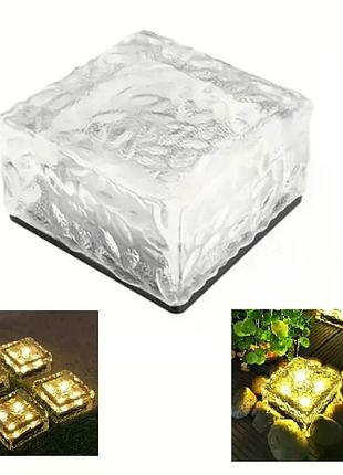 Садовий світильник ice cube теплий білий 10×6×10 см
