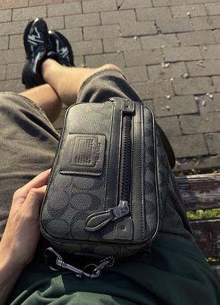 Сумка чоловіча coach месенджер чорний
