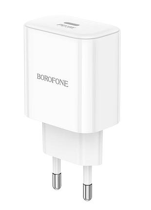 Сетевое зарядное устройство borofone ba81a speedy charger 1 type-c pd20w (5v/3a, 9v/2.22a, 12v/1.67a) white