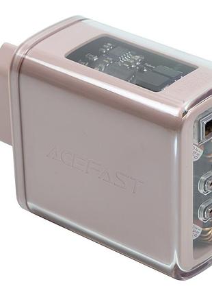 Зарядное устройство acefast gan 2x usb-c, usb-a, 65w, pd3.0, qc4.0