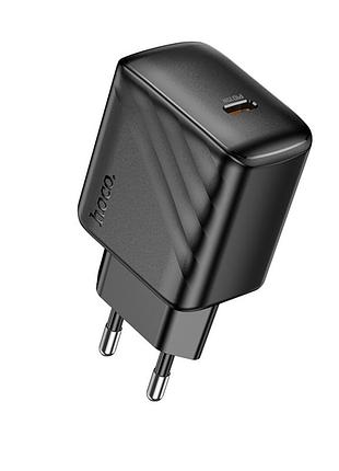 Зарядное устройство hoco cs24a поддержка pps с диапазоном напряжения 3.3-11v при силе тока 2.75a (pd/qc 20w макс.) 1usb-c black
