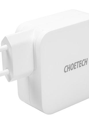 Зарядное устройство choetech gan 2xusb type-c 100w, pd