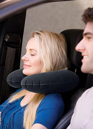 Intex 68675 (36 x 30 x 10см) надувная подушка, подголовник travel pillow