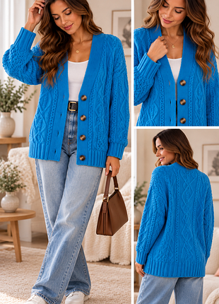 Жіночий кардиган j.crew 🇺🇸 вовна альпака акрил блакитний, в’язаний р.m/l