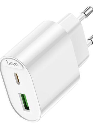 Быстрая зарядка hoco. c109a 1usb-c/1usb с поддержкой протоколов qc, fcp и afc максимальной мощностью pd/qc 20w