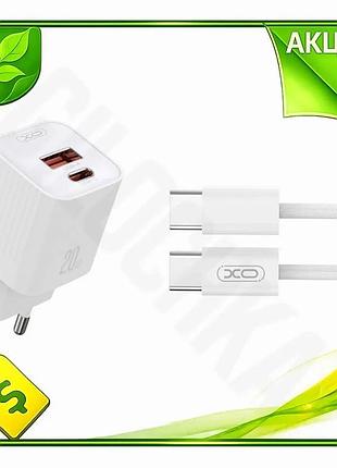 Ve мережевий зарядний пристрій xo new version 20вт 1usb-a 1usb-c для смартфонів та планшетів адаптер ж n6w_ver