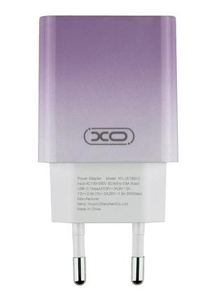 Сетевое зарядное устройство xo ce18 fasr charger разъем type-c pd/qc 30w violet