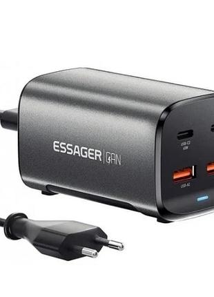 Зарядное устройство essager 2xusb-c + 2xusb 67w gan