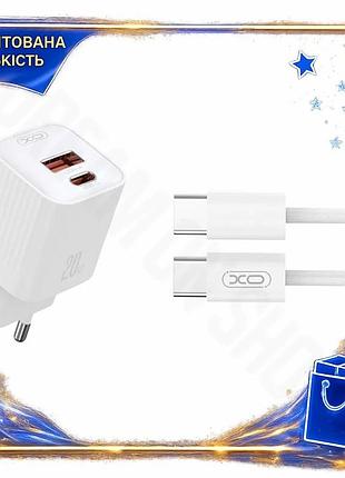 Dm мережевий зарядний пристрій специфікація 2.2 xo pd20w 1usb-a 1usb-c для смартфонів та планшетів шви spe|lz