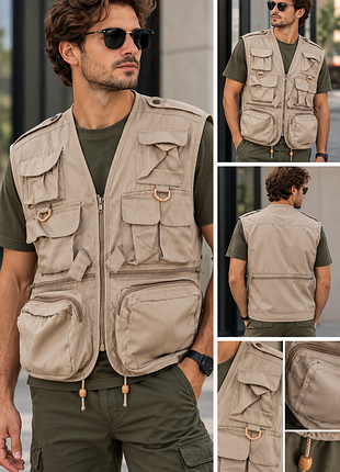 Жилет чоловічий тактичний outdoor vest з кишенями, р. s