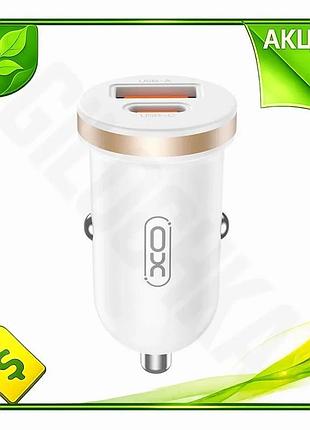 Ve автомобильное зарядное устройство xo new version cc56 30w белое для смартфонов и планшетов быстрое n6w_ver