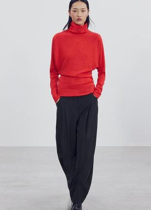 Футболка женская с высоким воротником красная zara new