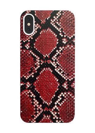 Защитная пленка кожа питона (красная) на заднюю панель для iphone x
