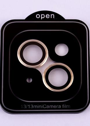 Захисне скло для камери dark iphone 13 / iphone 13 mini золотий