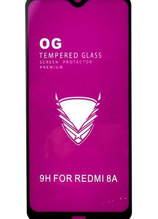 Защитное стекло og ударопрочное для redmi 8/8a черное