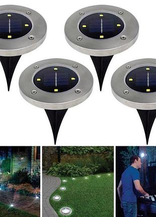 Светильник садовый solar disk 8led-dm8 черный пластик всесезонный 11.5 см на солнечной батарее