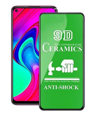 Защитное стекло ceramic черное для xiaomi redmi note 9 redmi 10x 4g