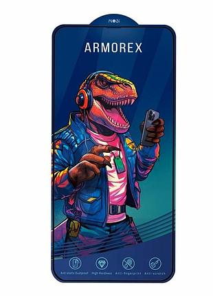 Захисне скло armorex 5d high-alum antidust чорний для iphone 13 pro max iphone 14 plus 0.33 мм загартоване скло