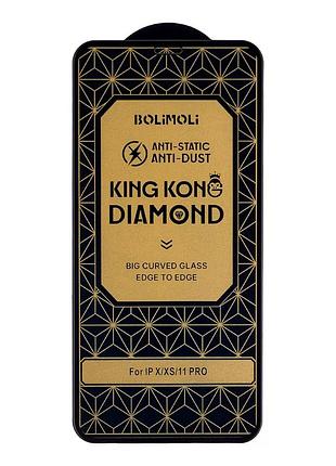 Защитное стекло kingkong diamond glass черное для apple iphone x xs 11 pro с защитным покрытием