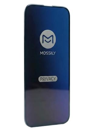 Защитное стекло mossily privacy ударопрочное для iphone 14 pro max антибликовое прозрачное