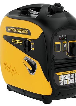 Генератор бензиновый инверторный zegor fort3800-m 3,5-3,8 квт, ручной стартер (серия professional)
