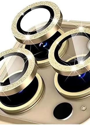 Защитное стекло для камер iphone 13 противоударная защита стекло diamond crumb золотой