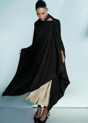 Шарф черный однотонный soft zara new