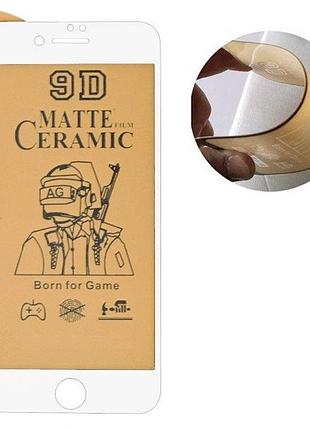 Захисне скло ceramic matte для iphone 6/6s white