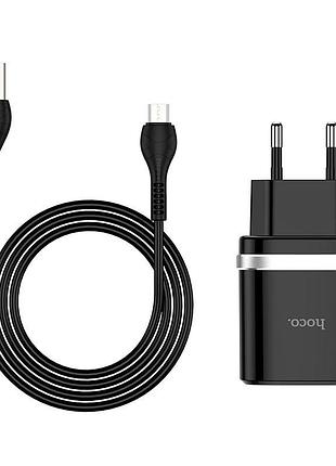 Зарядний пристрій hoco c12q 18w з швидкою зарядкою qc3.0 для смартфонів і планшетів з led-підсвіткою