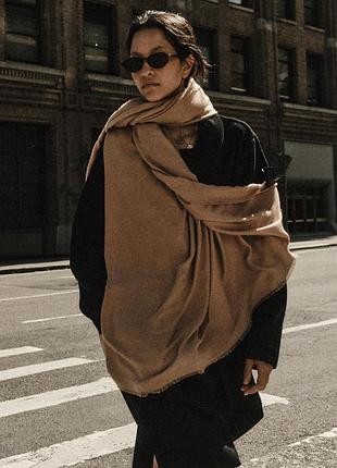 Шарф коричневий однотониий soft zara new