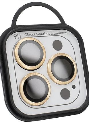 Захисне скло для камери iphone 16 pro max золоте metal classic для захисту об'єктива від подряпин