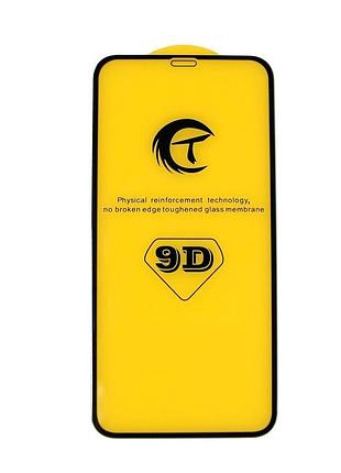 Защитное стекло 5d ударопрочное для iphone 11/xr черное