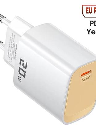 20w зарядний пристрій toocki pd з type-c швидке заряджання qc3.0 арт. 07187