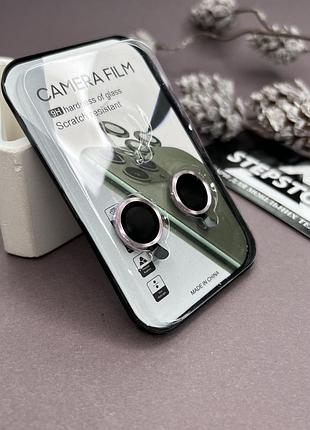 Лінзи на камеру для iphone 15 plus кольорові захисне скло прозоре протиударне 7. рожевий (pink)