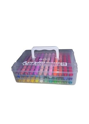 Набор акриловых маркеров aodemei acrylic marker (24 шт., арт. 6168-24) с мягкой кистью