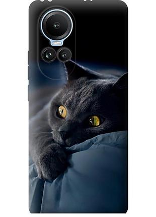 Чехол силиконовый на телефон oppo reno10 дымчатый кот "825u-3107-58250"