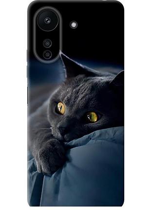 Чохол силіконовий на телефон xiaomi poco c65 димчастий кіт "825u-3447-58250"