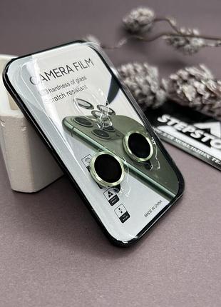 Линзы на камеру для iphone 15 plus цветные защитное стекло прозрачное противоударное 4. салатовый (grass green)