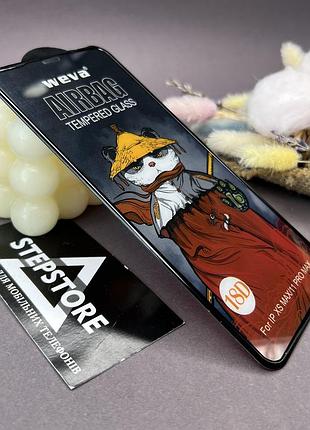 Захисне скло 3d 18d для iphone xs max з пластиковою рамкою та сіточкою на динамік протиударне